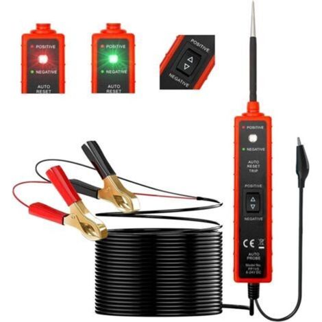 Probador de cortocircuitos de 6-24 V con luz de prueba LED, localizador de cortocircuitos y alarma sonora, comprobador de circuitos automático, función de prueba de polaridad y continuidad - Crezuo (1/4)