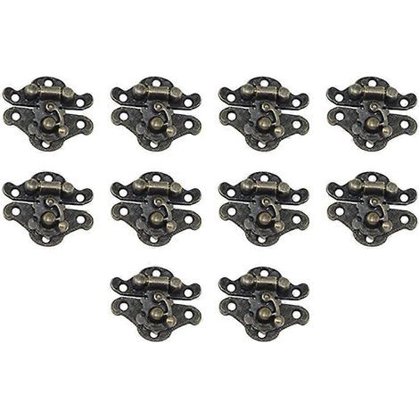 Lot de 10 fermoirs antiques en alliage, clips décoratifs en relief, pour boîtes à bijoux, boîtes à bibelots et valises.-XXS-As Shown (1/3)