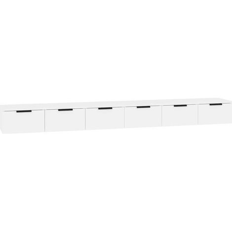 Mobili a Parete Mensola da Parete 2 pz Bianchi 102x30x20 cm in Legno Multistrato (1/5)