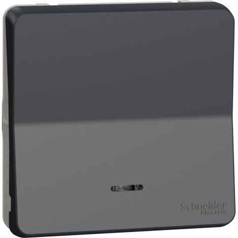 Bouton poussoir lumineux LED - Composable - IP55 - IK08 - Gris - Mureva Styl - MUR35127 - Schneider