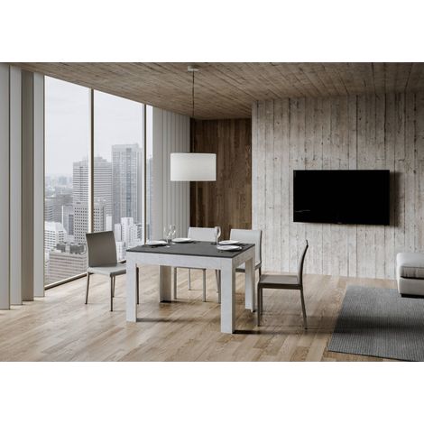Tavolo Allungabile 120-180x90x77 cm Bibi Mix Antracite Spatolato
