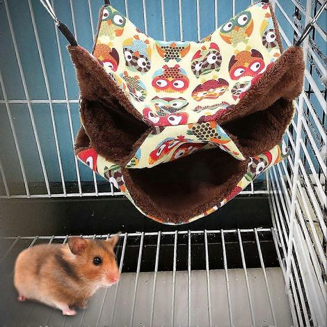 Hamac suspendu chaud à trois couches pour petits animaux (hamster, écureuil doré, hibou). (1/3)