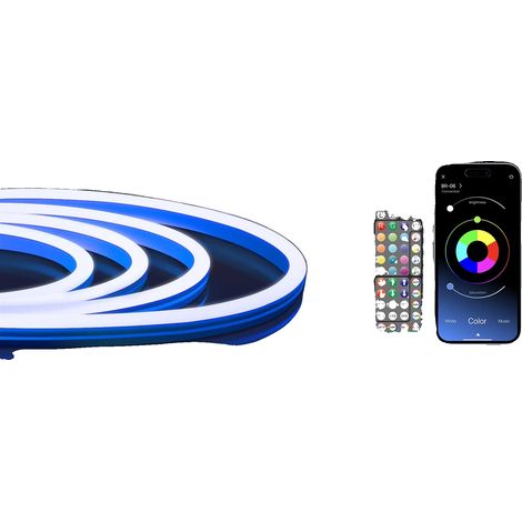 Lumières en corde néon LED, étanches, contrôle intelligent, 15m (1/2)