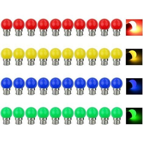 V-TOO B22 3W LED-Farblampen, entspricht 30W, 240 lm, 220–240 V Wechselstrom, B22-Bajonettfassung, mehrfarbige LED-Lichterkette für Zuhause, Bar, Party und Stimmungsbeleuchtung – Packung (1/5)