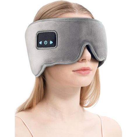 Bandeau avec écouteurs pour dormir sur le côté, masque de sommeil avec haut-parleurs Bluetooth sans fil, masque de nuit confortable, bruit blanc. Noël (1/5)