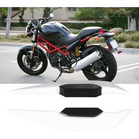 1 Paire d'Ailerons Latéraux Universels pour Moto - Aérodynamique, Spoiler pour Motos et Vélos Électriques, Blanc (1/5)
