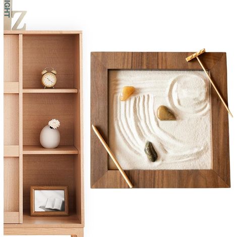 Jardin de Sable Zen pour Bureau, Jardin Zen en Bois pour (1/5)