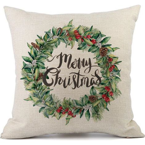 Funda De Almohada Navidad - 45 x 45 Cm - Estampado Cuadros Buffalo - Algodón Y Lino - Para Sofá Cama Jardín - 2 Unidades (1/4)