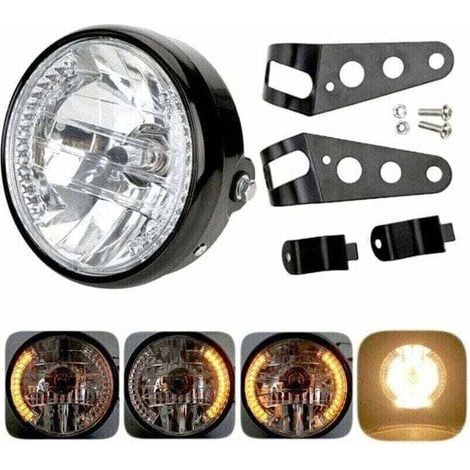 Phare de moto rond Projecteur LED avec support de montage LED halogène 12V 7" (1/5)