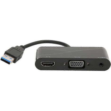 Adaptateur USB 3.0 vers HDMI/VGA 2-en-1, convertisseur haute vitesse 1080p 60 Hz, idéal pour les conférences. (1/5)