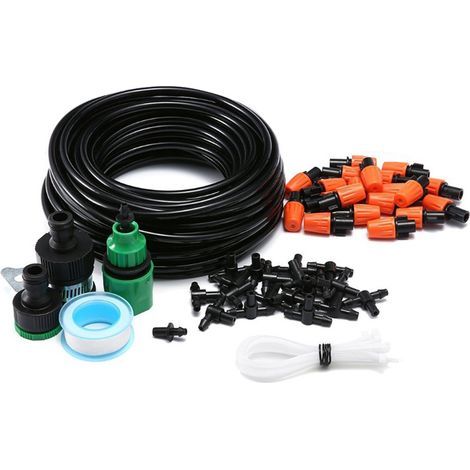 Micro système d'irrigation de jardin de 15 m, système d'irrigation de refroidissement par brume, kits d'arrosage automatique pour économie d'eau, pour terrasse, serre, arroseur de pelouse (1/3)