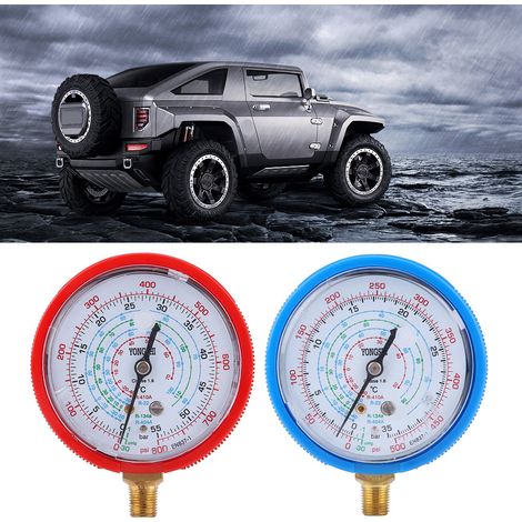 Jeu de 2 manomètres pour climatisation R410A R134A R22, indicateurs haute et basse pression. (1/5)