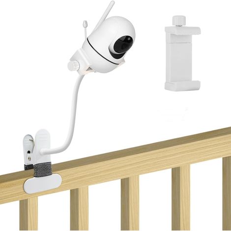 GHB Babyphone-Halterung, universelle Babyphone-Halterung für die meisten Babykameras von GHB/Vtech/ieGeek/Philips, flexible Halterung mit 1/4"-Schraubanschluss, sichere Klemmhalterung (1/5)