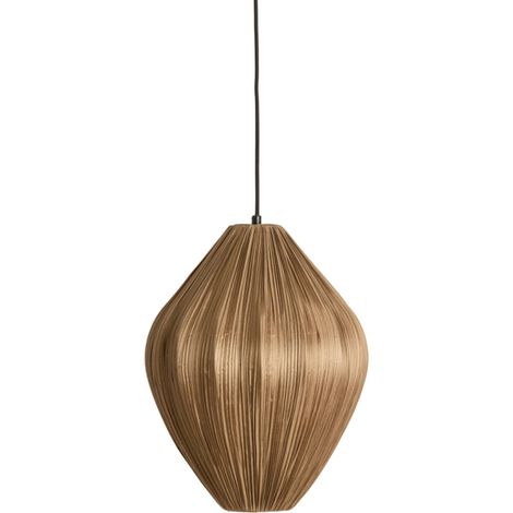 Light & Living - lámpara colgante - Verita - marrón - textil - Ø