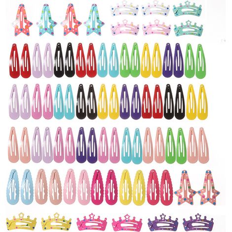Accesorios para el cabello infantil: conjunto de coloridas tarjetas para el cabello, flequillos y pinzas para el cabello estilo playero. (1/4)