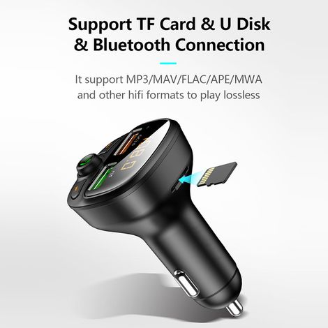 (Exklusiv für Südostasien) Neuer MP3-Player fürs Auto, Bluetooth-Freisprecheinrichtung, zwei USB-Anschlüsse für den Zigarettenanzünder, QC3.0-Autoladegerät, Schnellladefunktion, neutrale HY87Q-Schnell (1/5)