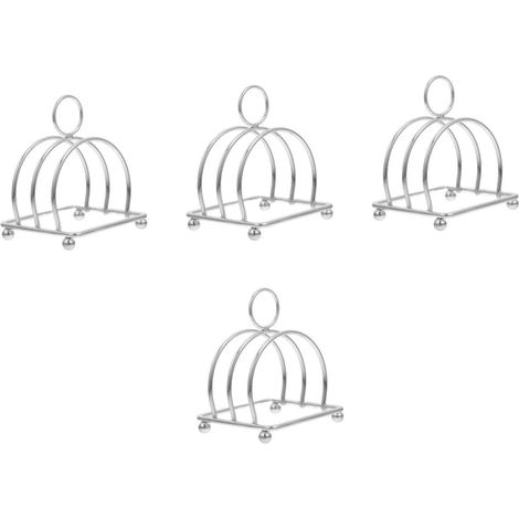 4 Pièces Grille à pain, Acier inoxydable, Support toast, Rangement cuisine, Présentoir réutilisable