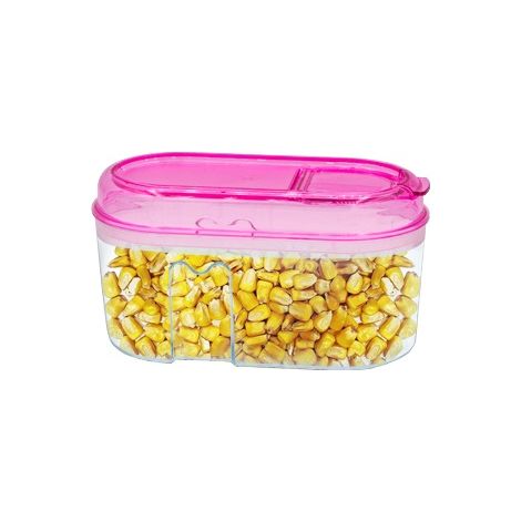 Recipiente Barattolo in Plastica Barattolo per alimenti da 500ml Milleusi Trasparente Contenitore Multiuso Ovale con Coperchio ermetico - Viola (1/5)