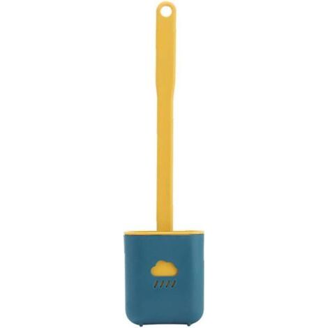 ZOLGINAH Brosses De Toilette Avec Support Longue Poignée Nuage Brosses Mur Silicone Brosses Hanging Salle De Bains Avec Des Autocollants 3pcs Jaune, Accueil Amis Cadeau (1/5)