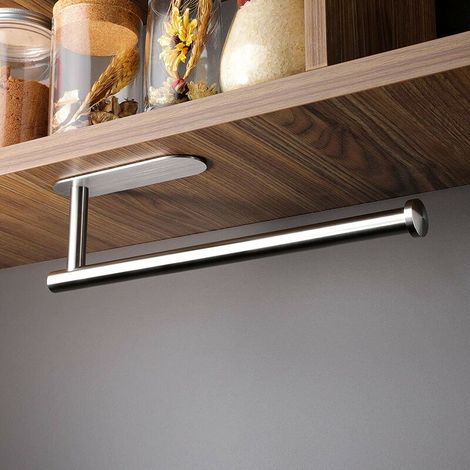 Porte Essuie Tout Auto-adhésif- Porte  Sans Percage Porte Rouleau Papier Cuisine Acier Inoxydable (1/5)