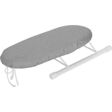 Mini table à repasser pliable pour poignets et cols, idéale pour la maison et les voyages. Tissu argenté. (1/5)