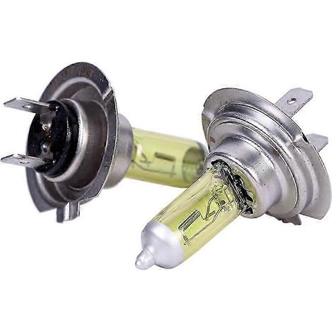 Lot de 2 ampoules halogènes H7 55W 3300K, lumière jaune doré, antibrouillard, prix d'usine, éclairage pour voiture et parking (1/5)