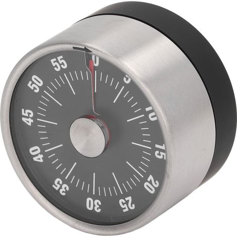 Minuteur Magnétique Design Aimanté en Acier Inoxydable 70dB Haute Précision pour Cuisine Gestion Cuisson Noir (1/5)