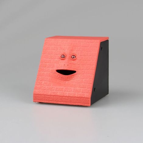 Tirelire électrique en plastique rouge pour enfants, brique sonore à pièces, surface faciale originale, coffre à monnaie ludique avec bruit (1/5)