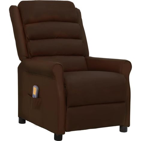 Massagesessel Braun Kunstleder