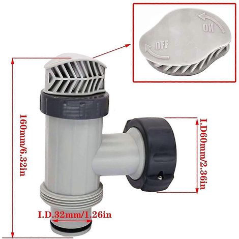 Adaptateur de tuyau de type B, vanne à piston et support de tuyau de piscine (1/5)