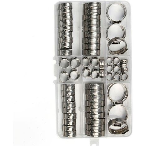 80 pièces de colliers de serrage en acier inoxydable colliers de serrage pour tuyaux 5,8-23,5 mm colliers de serrage en métal adaptés aux tuyaux, conduits, pipelines, eau et gaz (1/5)