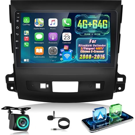 4G+64G Android Autoradio pour 4007 2008-2015 avec Carplay (1/5)