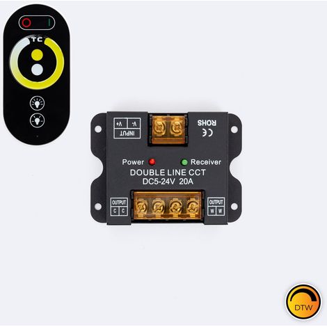 Controller Regolatore 24V DC + Telecomando RF per Dim To Warm Selezionabile (Caldo-Naturale) (1/2)