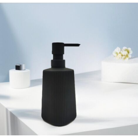 (Black - 1 piece) Modern Soap Dispenser Glass Bathroom & Kitchen Soap Dispenser Bathroom Soap Dispenser 380ml (1/5)
