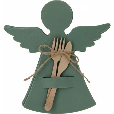 Bestecktasche aus Filz in Engelform, 22 x 20 cm