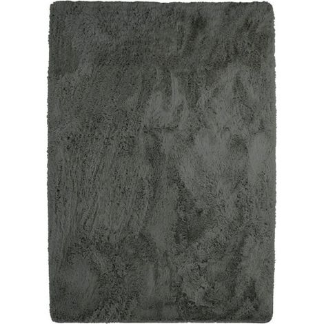 NEO YOGA - Tapis lavable à base fine et souple extra doux gris foncé 190x290