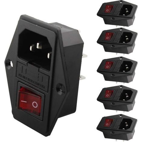 Adaptateur connecteur IEC 320 C14 encastrable 220-250V 10A – Interrupteur fusible – Pour équipements de laboratoire et médicaux (1/5)