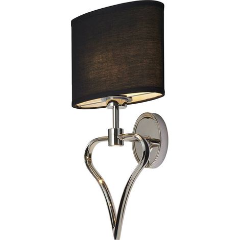 Wandleuchte Lampe Schlafzimmerleuchte Herz Bettlampe chrom Textil schwarz LED (1/5)