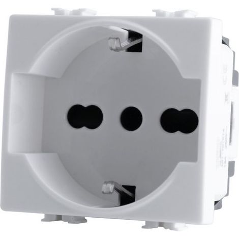 Mapam Presa schuko Unel universale bipasso 10-16A 230V compatibile Bticino Matix AM5440/16 - JOY-F514BI