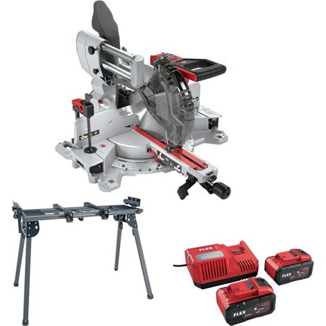 Scie à onglets composée sans fil FLEX 18V avec support SMS 305 18-EC + P-Set 18-88 R + WB 110-260 - 535130