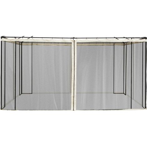 Seitenwände für Gartenzelte, Insektenschutz, einfache Montage, Schwarz (1/2)