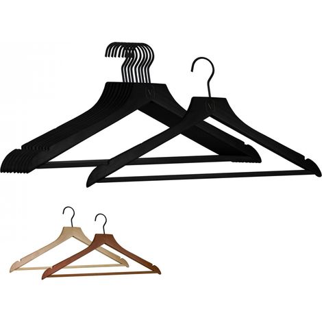 Lot de 40 cintres 44.5 cm pour vêtements adulte premium avec crochet pivotant à 360° - Noir - Vivezen