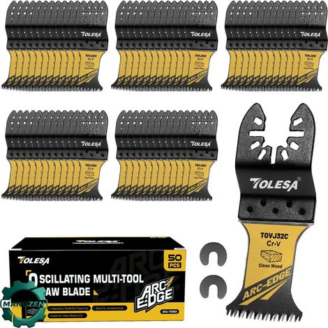 Manuzen - Lames oscillantes bois 32 × 40 mm – lot de 3 – Découpe du bois – Lot de 3 lames (1/3)