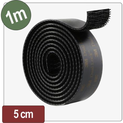 Quadrios 26CA809 Klettband Pilzkopf (L x B) 1 m x 50 mm Schwarz 1 m