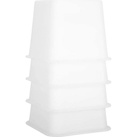 Bardusch-Lot de 4 rehausseurs de lit en plastique de 10 cm pour canapé, table, chaise, rangement, blanc (1/5)