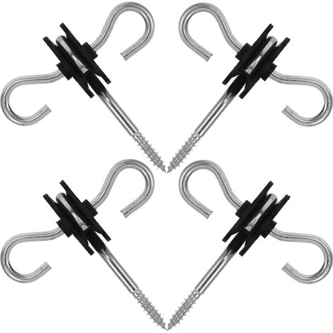 Kit de 4 Poignées de Clôture Électrique Design à Double avec Isolateurs en Acier Galvanisé et Pp pour Portails à Ressort , pour Clôtures de Ferme (1/5)