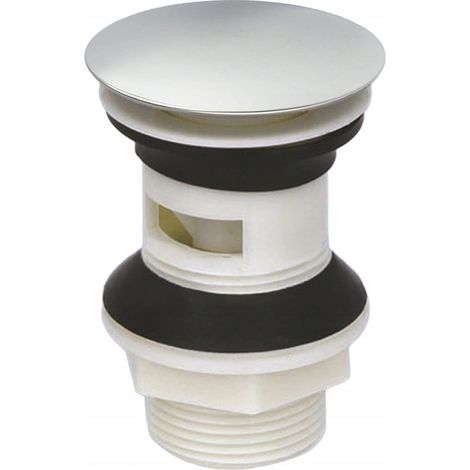Tapón automático para lavabo con rebosadero de clic-clac, cromado. (1/4)
