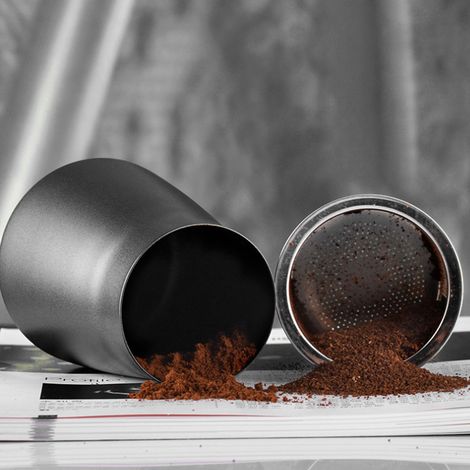Manueller Kaffeepulverfilter aus Edelstahl, schwarz (1/5)
