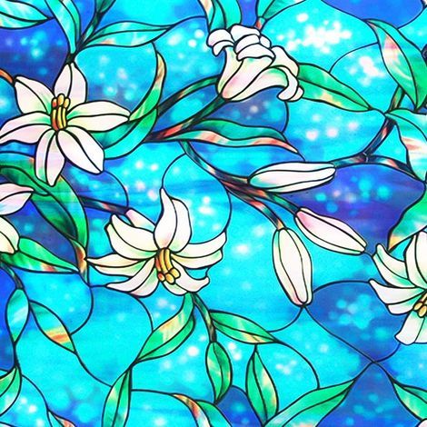 Láminas para ventanas pintadas, lámina decorativa de PVC para ventanas, adhesivo de vidrio esmerilado sin adhesivo, láminas para ventanas con protección UV para decoración de interiores (45 x 200 cm), (1/5)