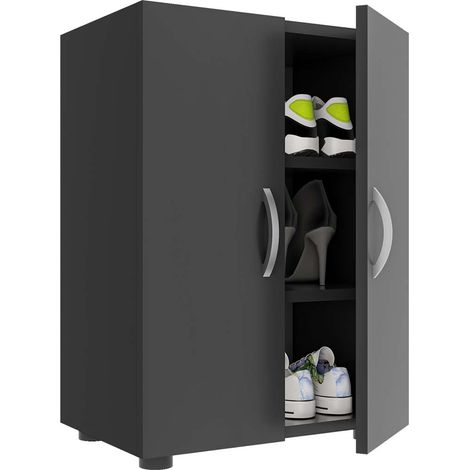 Grande étagère de cabinet de chaussures en bois Ulas 3 74x49x30 - VCM (1/5)